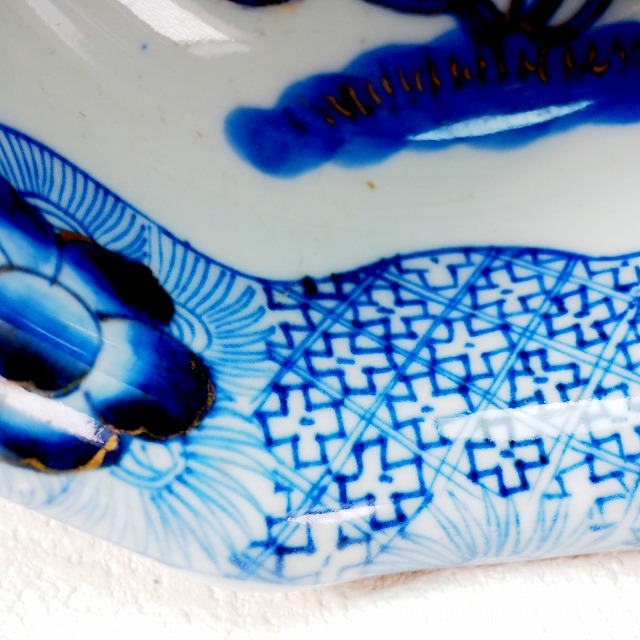 楽天市場】花蝶文様 盃洗 0089江戸時代 伊万里 色絵 金彩 手描き酒器