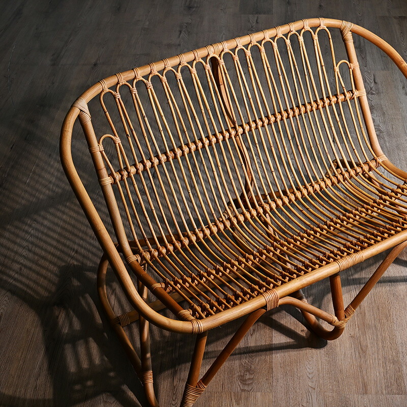 楽天市場】ラタンチェア 2人掛け ラタンソファ 110cm幅 二人用 2P