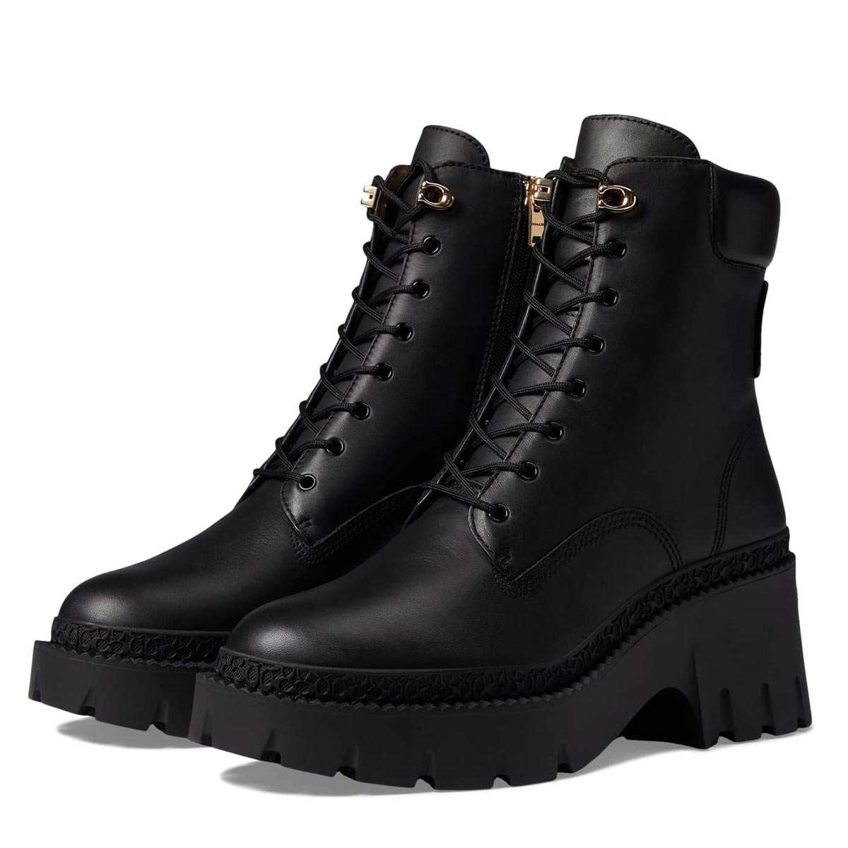 楽天市場】コーチ ブーツ レディース ワークブーツ 本革 編み上げ