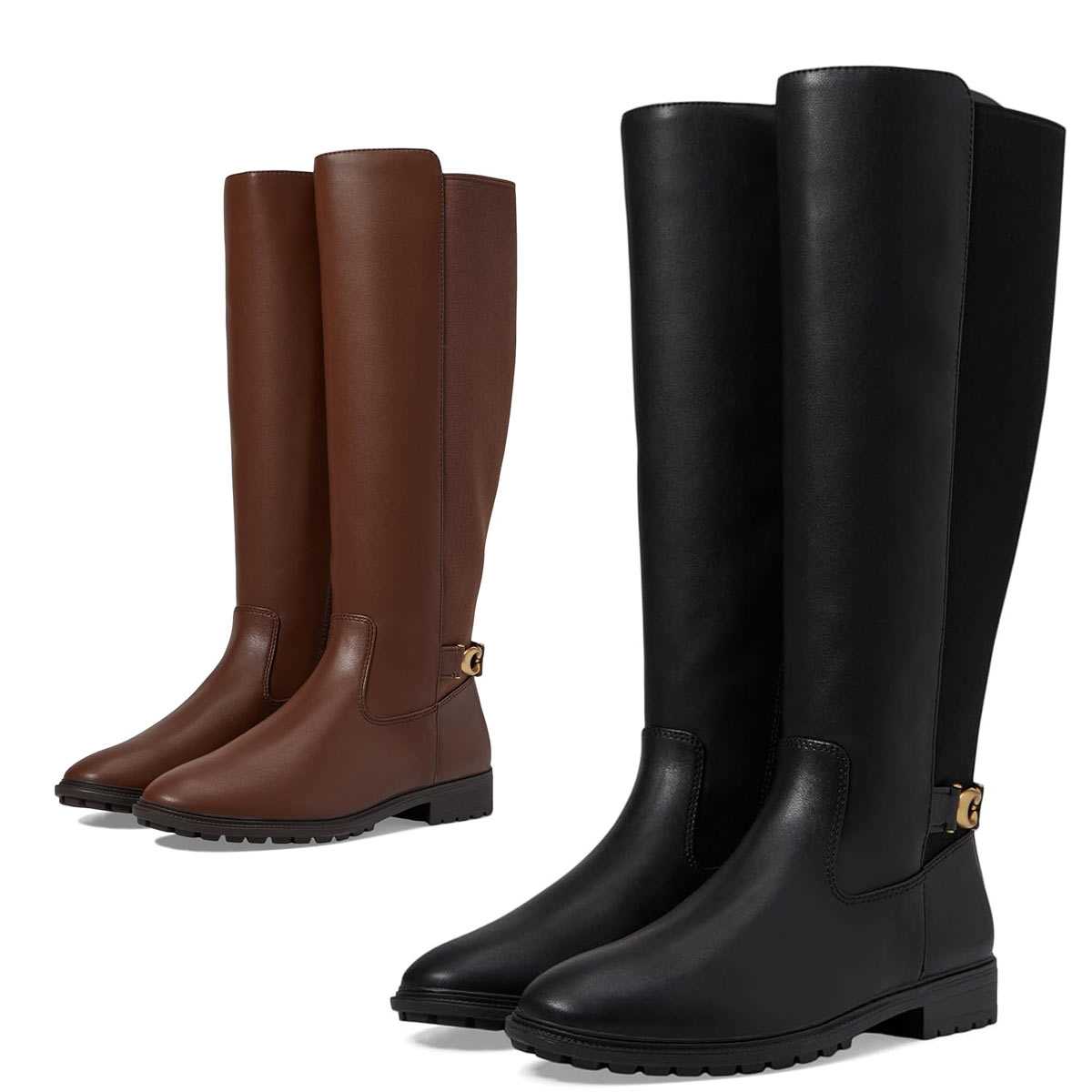 楽天市場】コーチ ブーツ レディース 本革 ふくらはぎ太め ロング