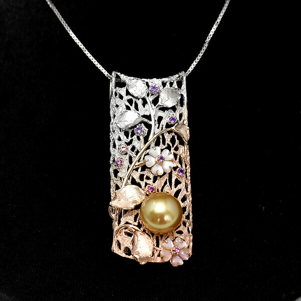 楽天市場】南洋真珠 ゴールド 白蝶真珠 の マルチカラーストーン