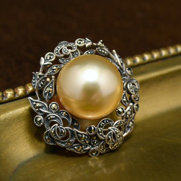 楽天市場】特大 16mm ゴールド 白蝶真珠 ブローチペンダント 碌山と