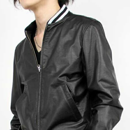 楽天市場】S~LLサイズ レザースタジャン 牛革 革 本革 本皮 ミリタリー