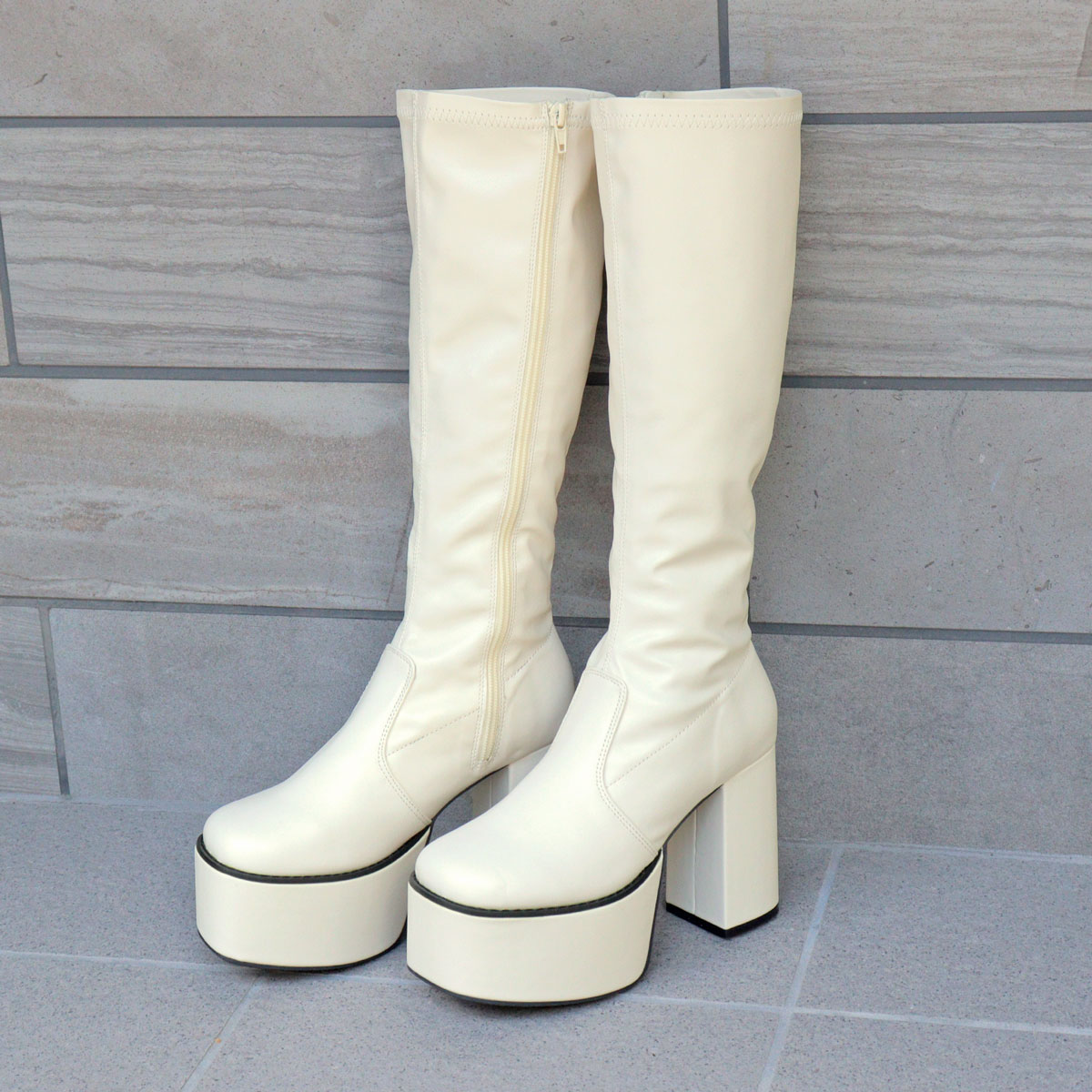 楽天市場】ロングブーツ レディース プラットフォームソール 厚底 美脚