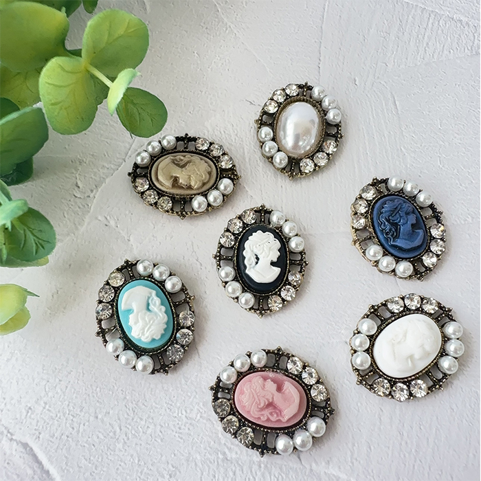 楽天市場】カメオ センターパーツ レトロ アンティーク 貴婦人 リボン