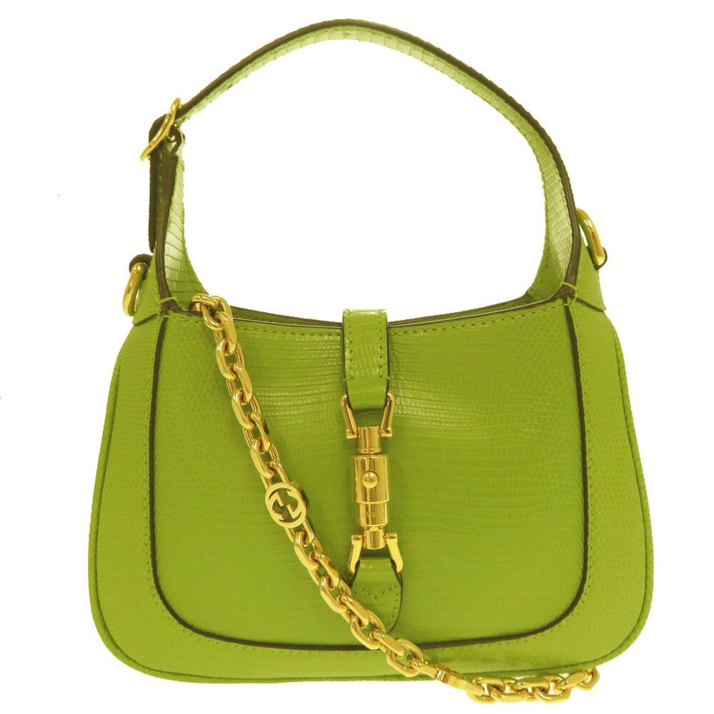 楽天市場】新品同様 グッチ ジャッキー ミニバッグ リザード グリーン