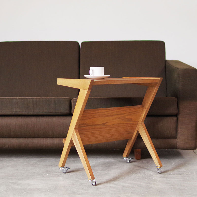 楽天市場】サイドテーブル キャスター木製 無垢材【BI OAK SIDE TABLE