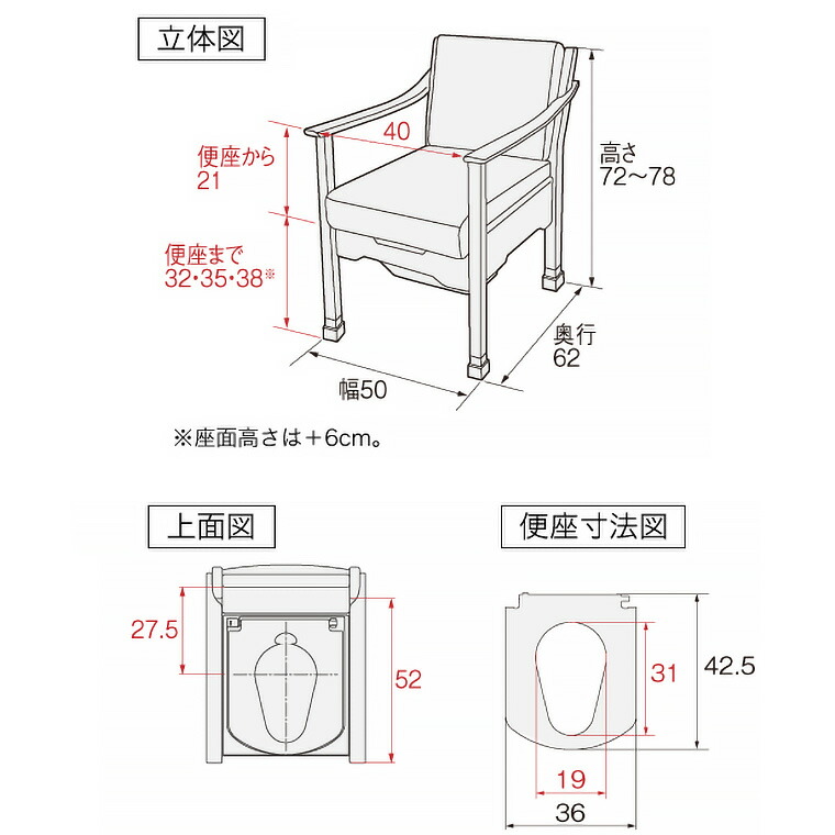 楽天市場】安寿 ポータブルトイレ トワレットチェア 533-062｜介護