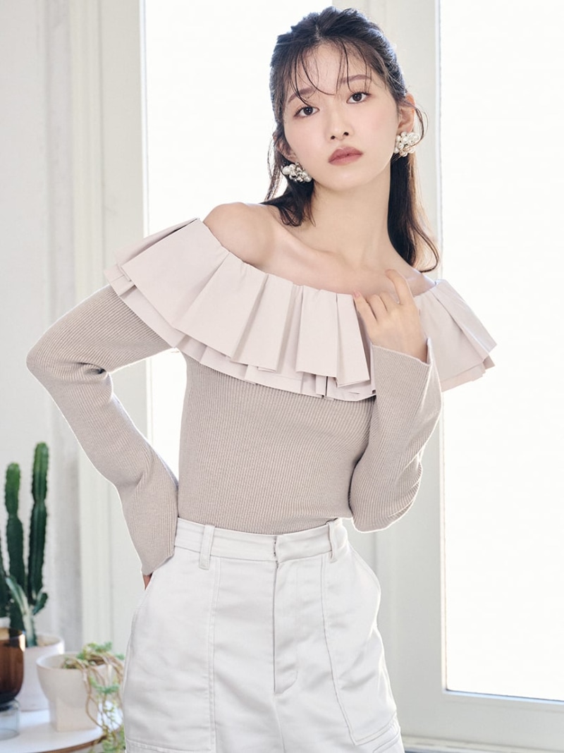 楽天市場】【SALE／40%OFF】2Wayリボンデコルテニット LILY BROWN