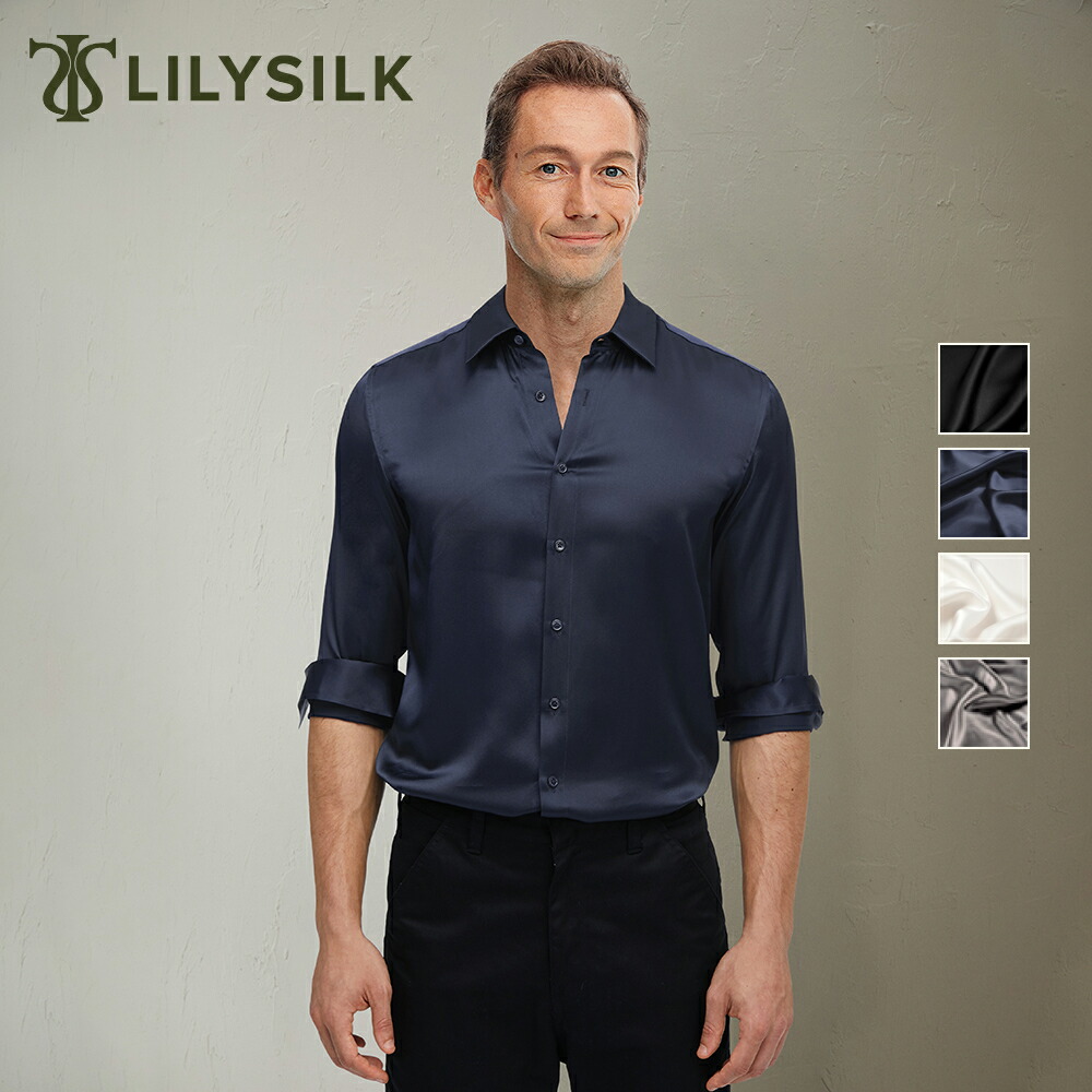 楽天市場】LILYSILK シルク シャツ メンズ 長袖 ビジネス 大きいサイズ