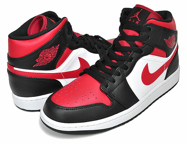 楽天市場】NIKE AIR JORDAN 1 MID black/fire red-white 554724-079