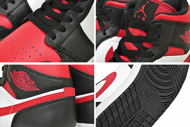 楽天市場】NIKE AIR JORDAN 1 MID black/fire red-white 554724-079