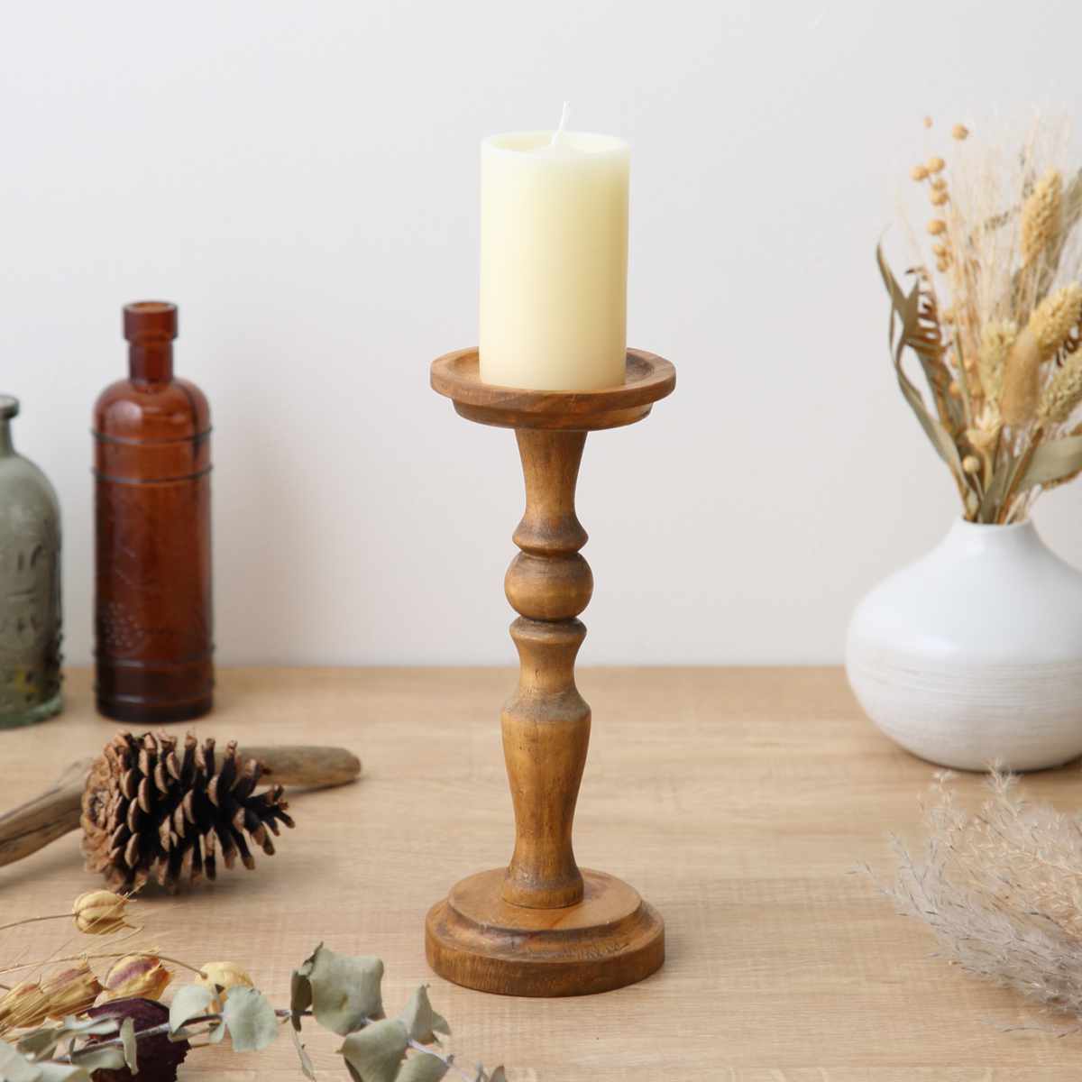 楽天市場】NEIN MARKE パイン キャンドルスタンド Lサイズ 天然木