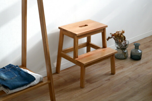 楽天市場】踏み台 高さ47cm ステップ台 天然木 木製 オーク材 スツール