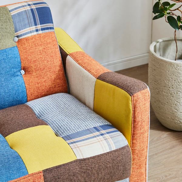 楽天市場】カウチソファ 二人掛け パッチワーク オットマン スツール