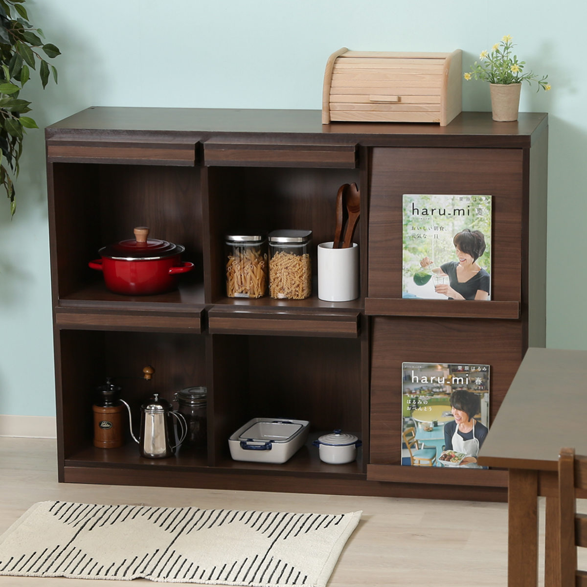 楽天市場】ディスプレイラック 幅119cm 6マス 3列2段 フラップ扉