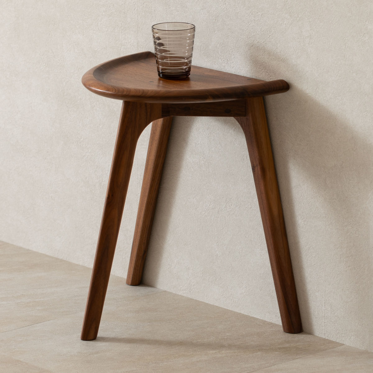 楽天市場】サイドテーブル 高さ44cm ウォールナット 2台使用可能 HALVE