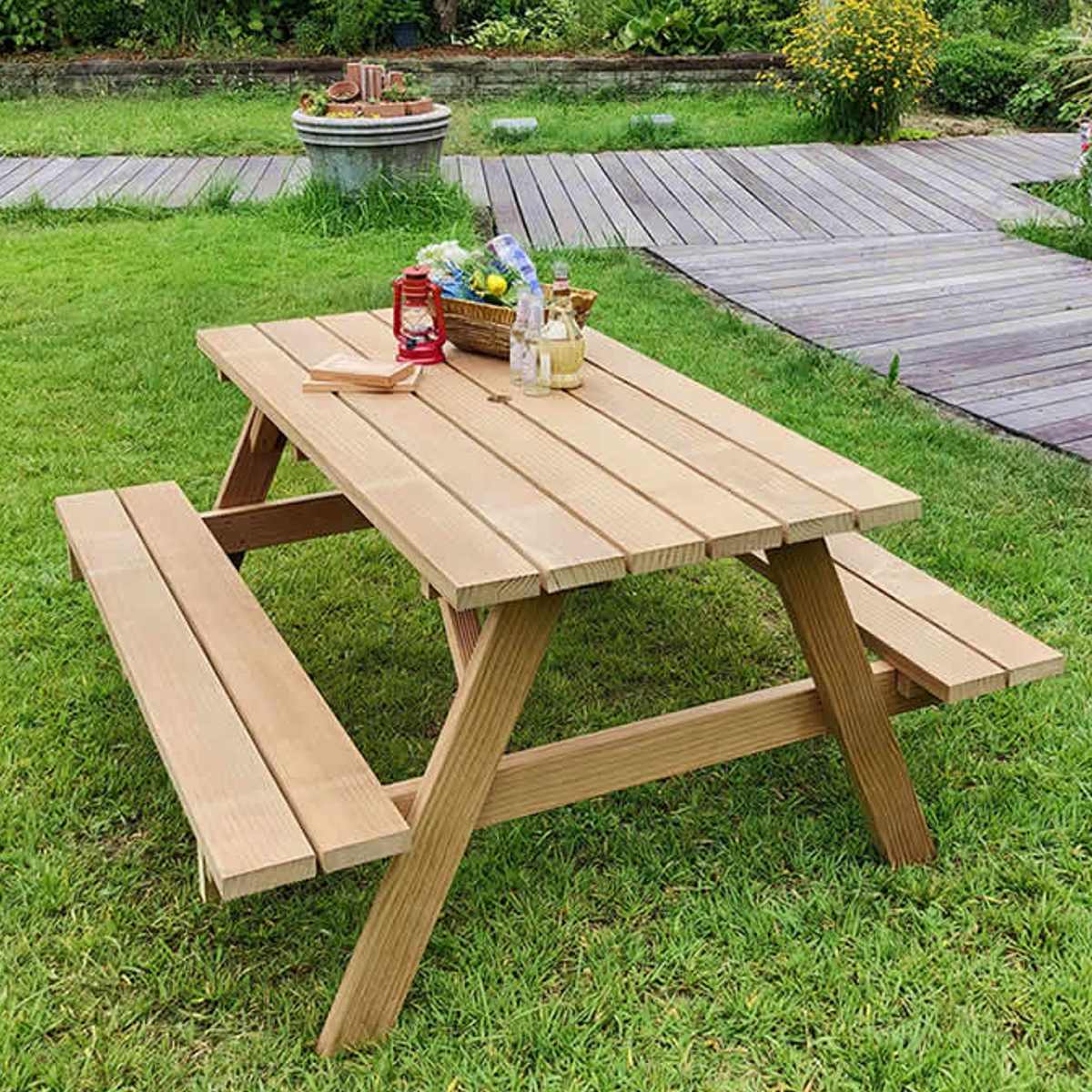 楽天市場】ガーデンテーブル 日本製ニュージーランドパインピクニック