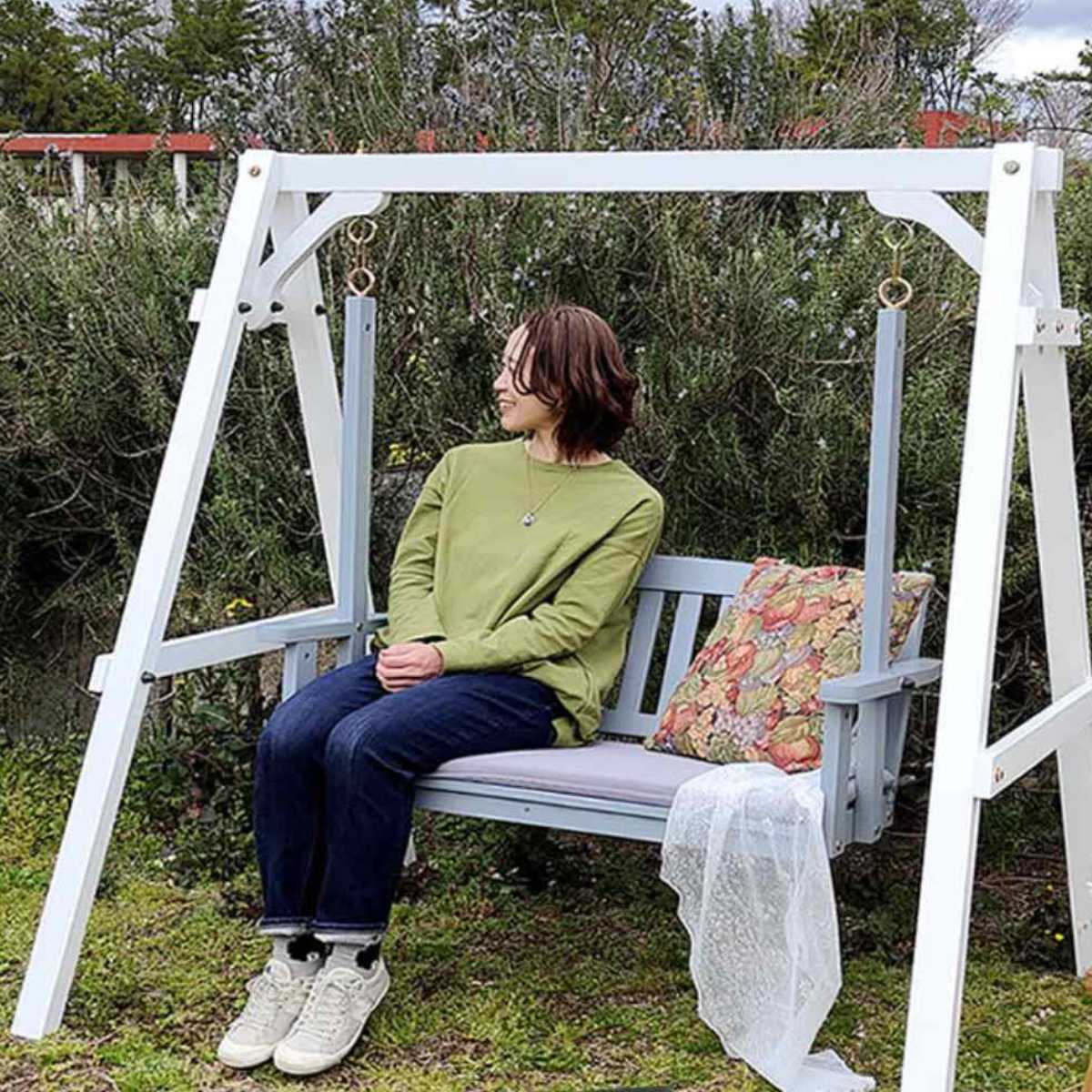 楽天市場】ベンチ 天然木製スウィングベンチ Elan エラン （ ブランコ