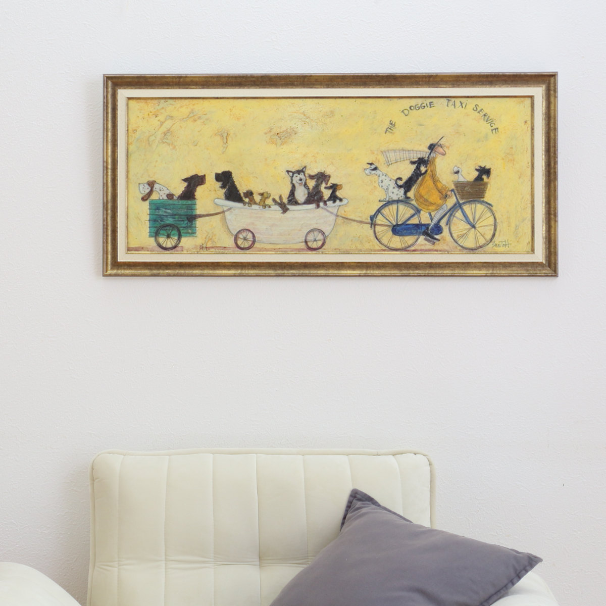 楽天市場】アートパネル サムトフト 『いぬタクシー』 94.5×43cm