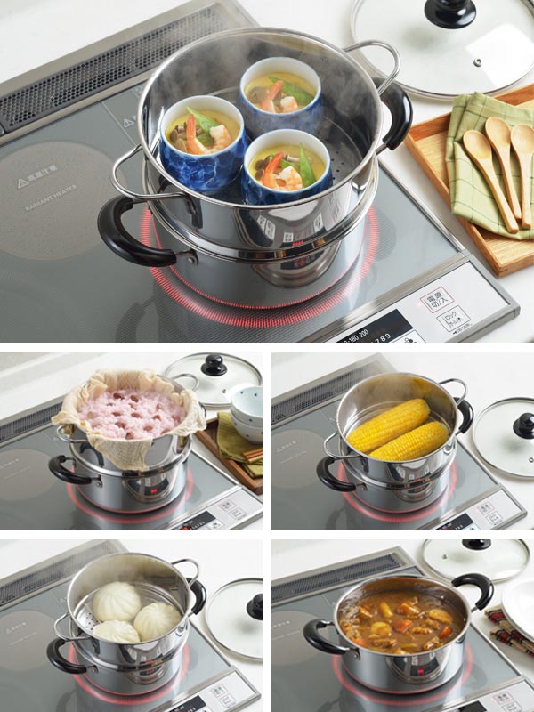 楽天市場】蒸し器 2段 20cm IH対応 蒸しごよみ （ ガス火対応 蒸し鍋