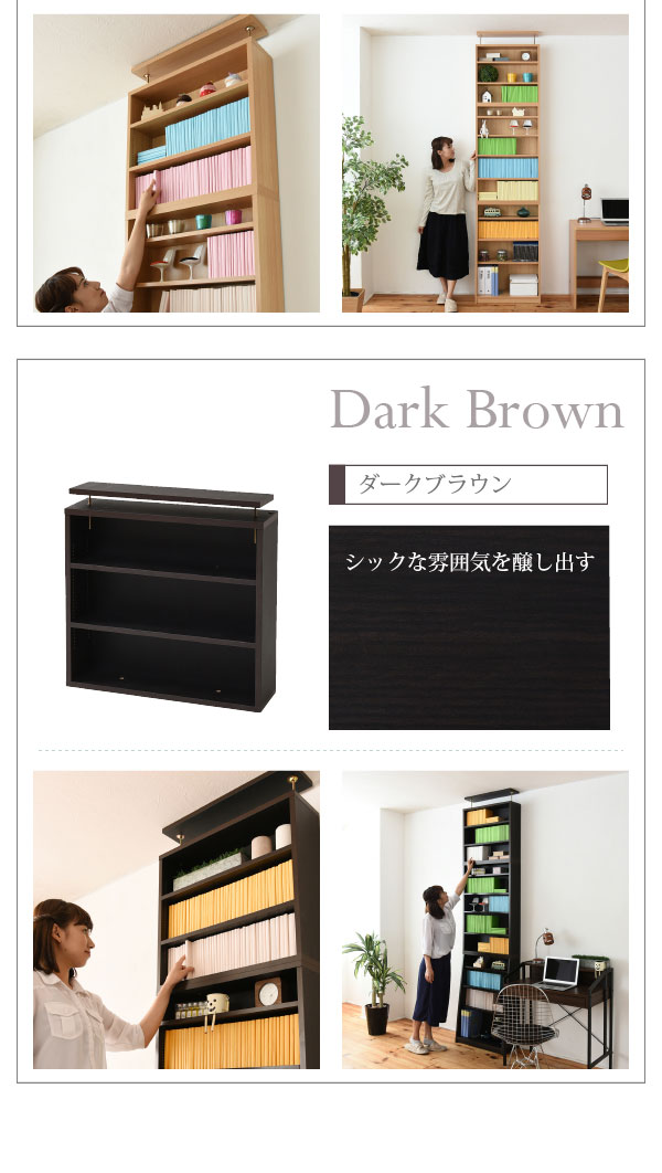 楽天市場】1cmピッチ 薄型 大容量 文庫本ラック 上置き 幅60 本棚 壁面