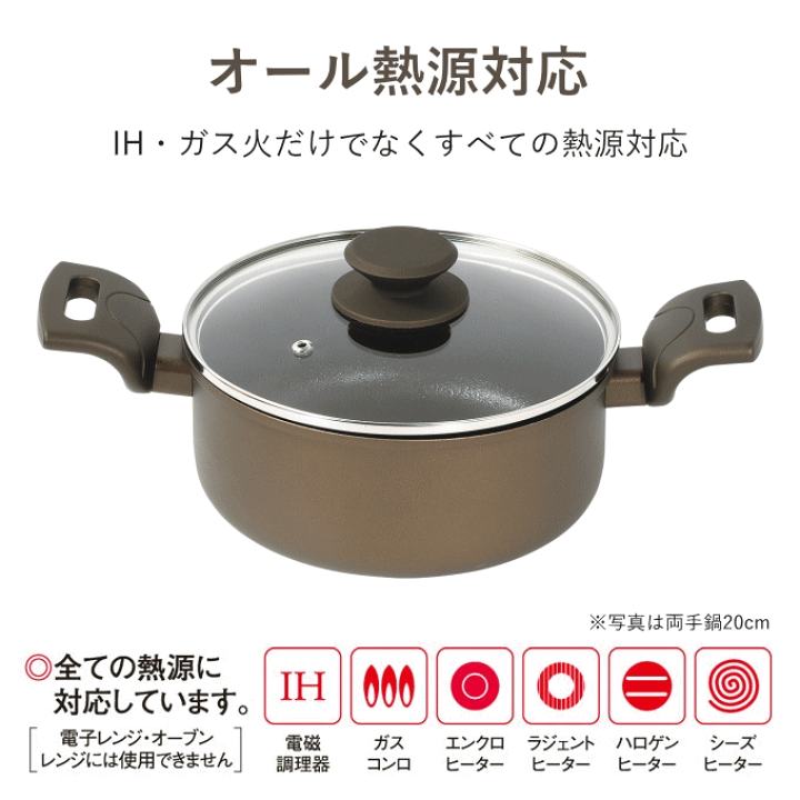楽天市場】両手鍋 22cm 鍋 ih対応 ガス火 深型 22センチ ih ガス