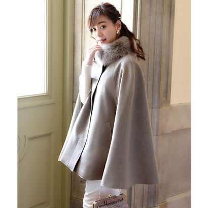 楽天市場】フォックスファー付きケープコート(7号〜15号) （シナモン