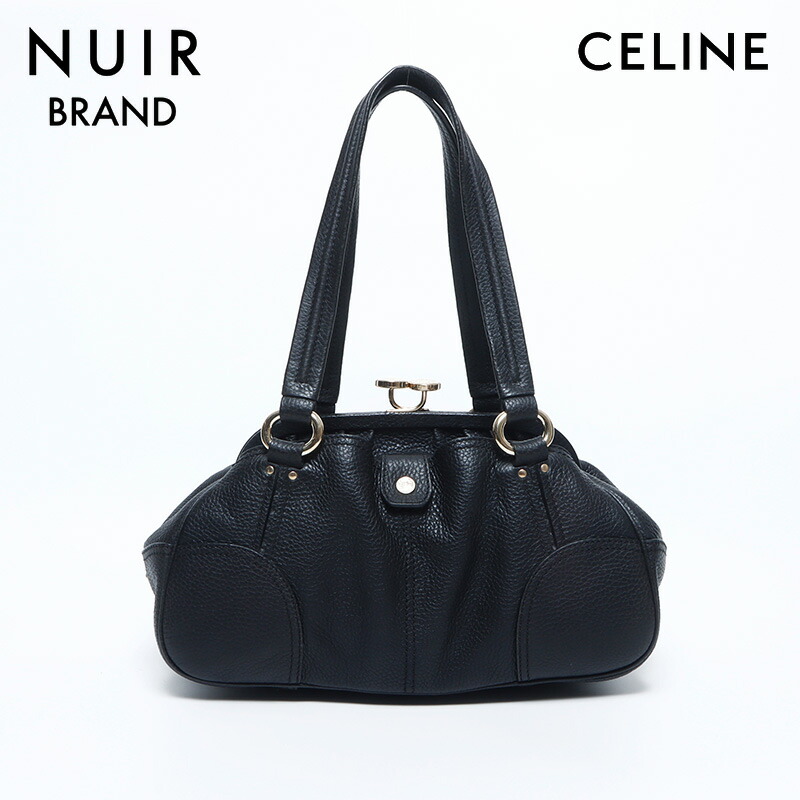 楽天市場】セリーヌ CELINE がま口 レザー ショルダーバッグ ブラック