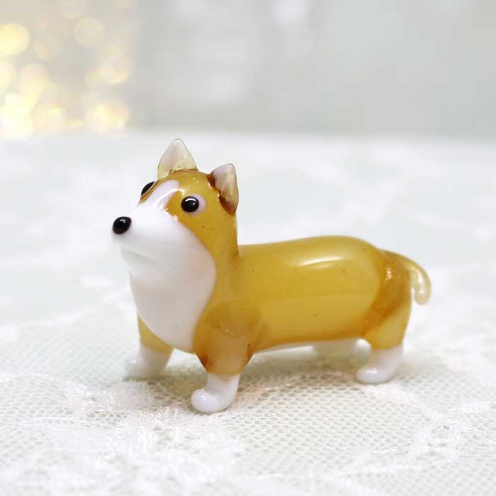 楽天市場】ガラス細工 コーギー コーギー いぬ 犬 dog 茶色 ミニチュア