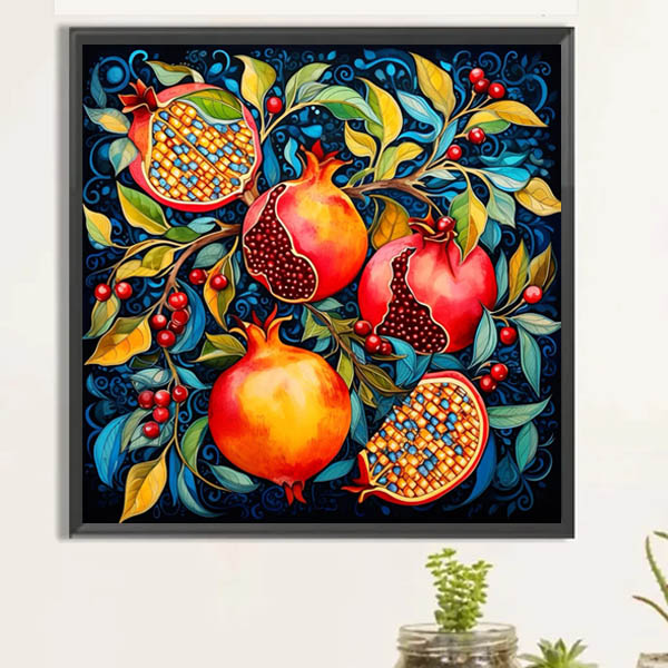 楽天市場】中級 フル ダイヤモンドアート キット ビーズ刺繍 ザクロ