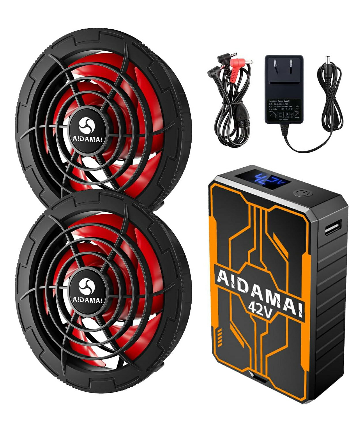 ファンバッテリーセット 42V 作業服用 デュアル電圧駆動モード Amazon