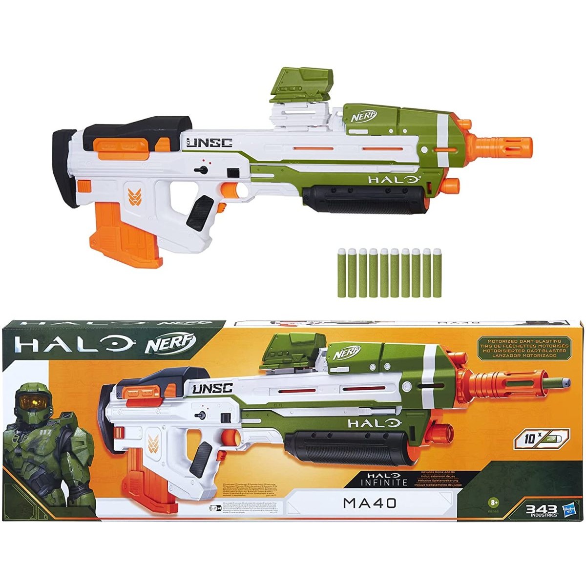 楽天市場】ナーフ モーターダーツブラスター NERF Halo MA40 10ダーツ