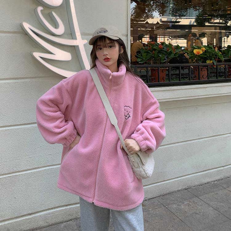 楽天市場】 スタンドカラー ボアジャケット ボアコート レディース