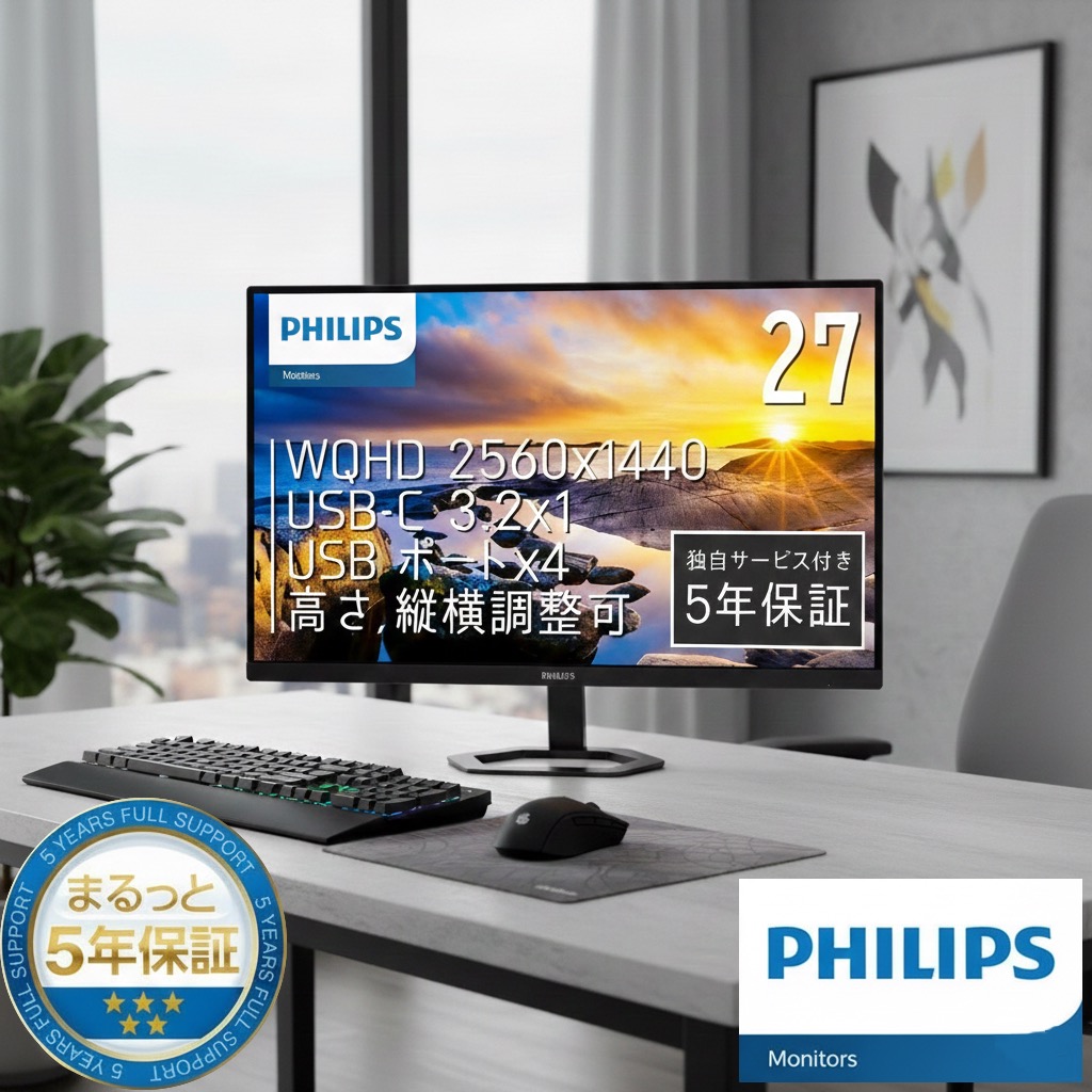 楽天市場】philips モニター 27インチの通販