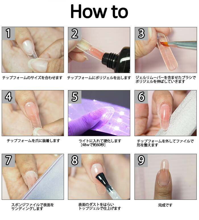 楽天市場】アプリケーション チップフォーム ジェル ネイル チップ