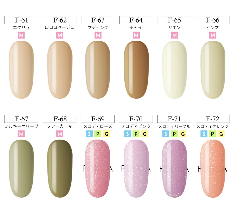 楽天市場】メール便送料無料 Folica(フォリカ)カラージェル5個セット
