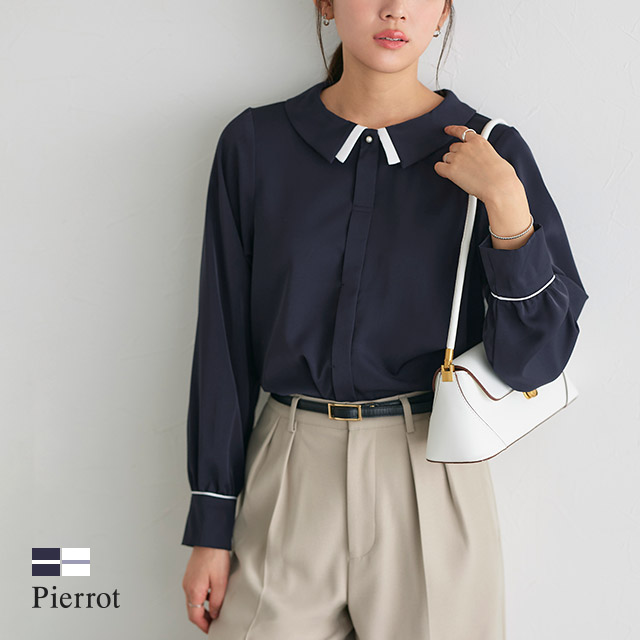 楽天市場】重ね襟風デザインブラウス ☆ ブラウス 重ね襟風デザイン