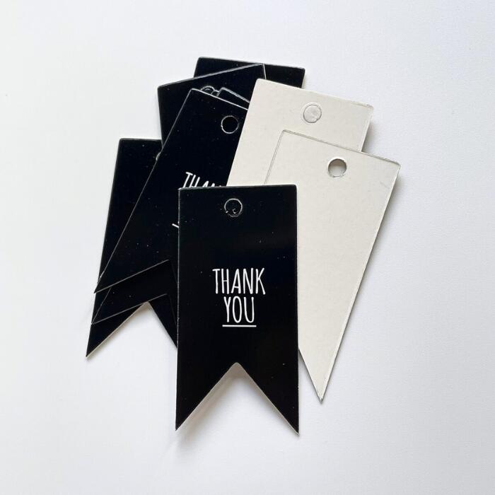 楽天市場】紙タグ【 黒 旗型台紙 ブラック THANK YOU 10枚 】ペーパー