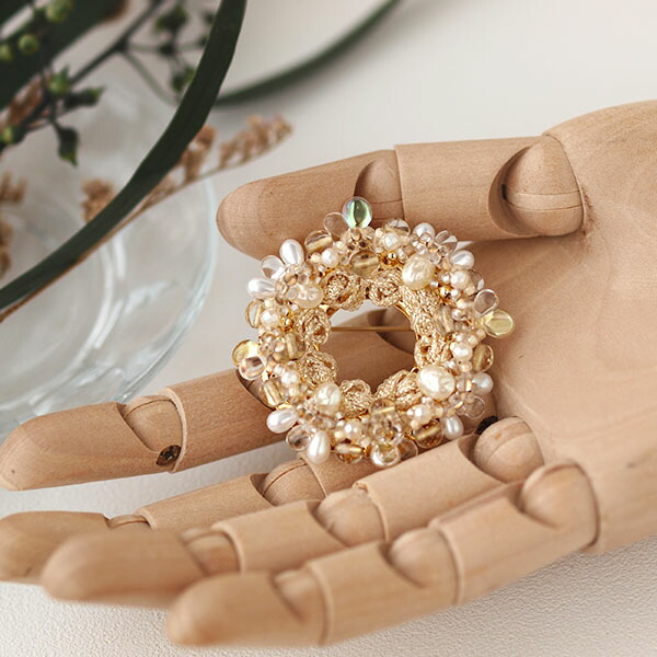 楽天市場】【送料無料】 シャンパンゴールド・ブローチキット ビーズ