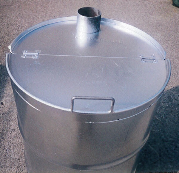 楽天市場】塗装有 シルバー ドラム缶焼却炉 フタ付き 煙突なし 200L