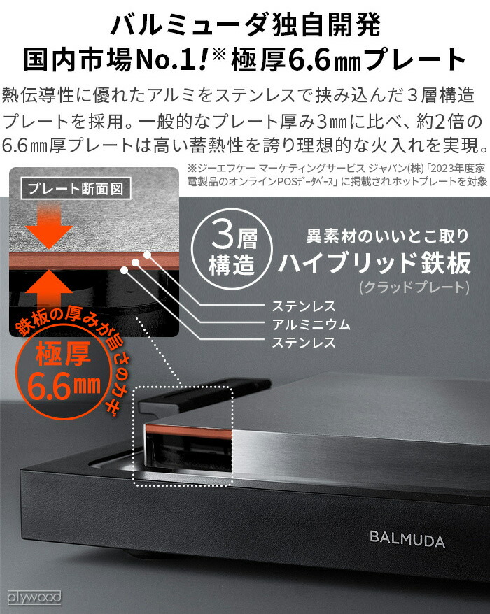 楽天市場】【正規店】 バルミューダ ザ・プレート プロ BALMUDA The