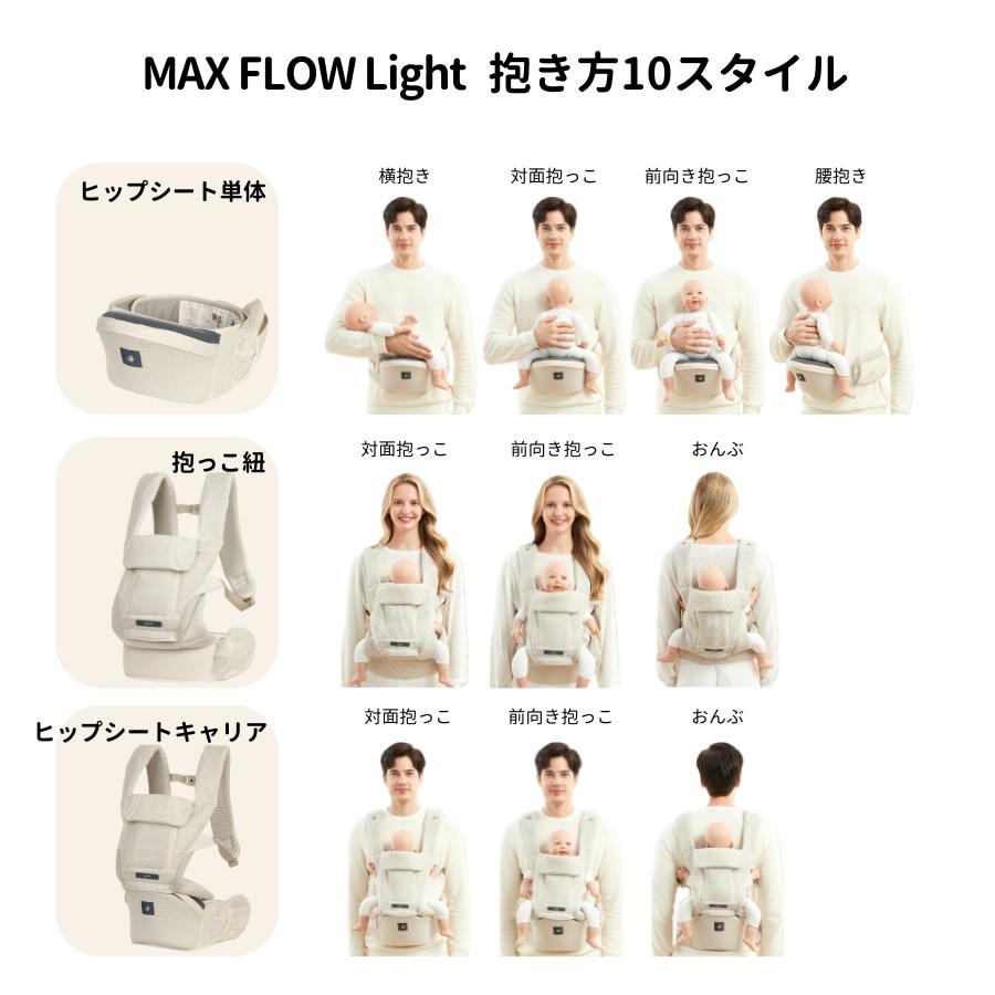 楽天市場】ヒップシート オールインワン 抱っこ紐 MAX FLOW 新生児 3歳