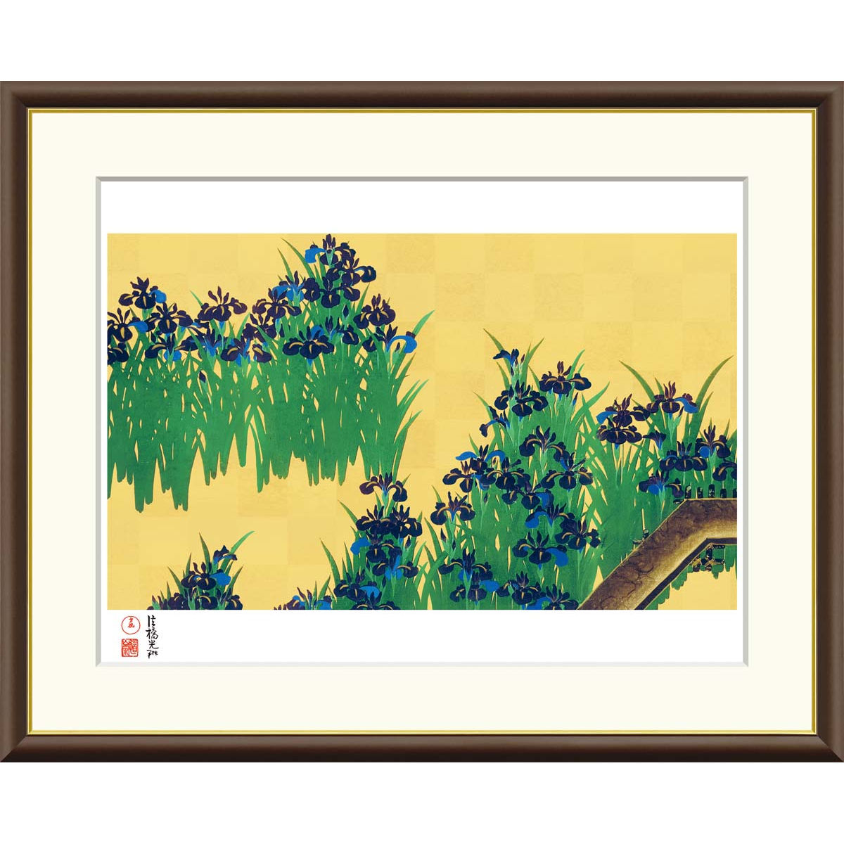 楽天市場】絵画 日本の名画 八ツ橋図屏風 尾形光琳 額入り インテリア