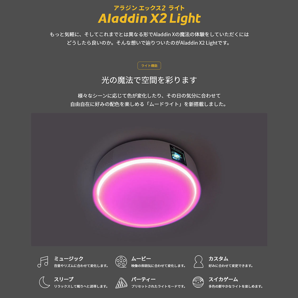 楽天市場】Aladdin X2 Light コネクター2セット 6畳でも100インチ 短