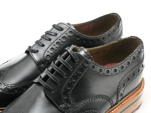 楽天市場】グレンソン 靴 アーチー ウィングチップ ブラック カーフ