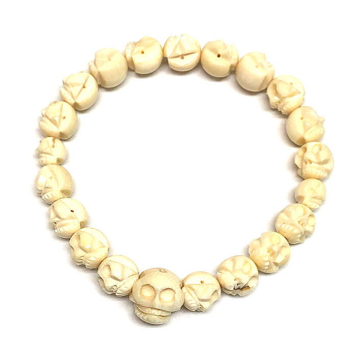 楽天市場】マンモス牙 スカル 全周デザイン ブレスレット 15cm/化石