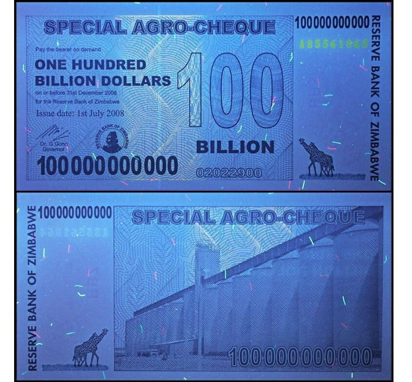 楽天市場】【品質保証書付】 ジンバブエドル 1000億ドル 20枚