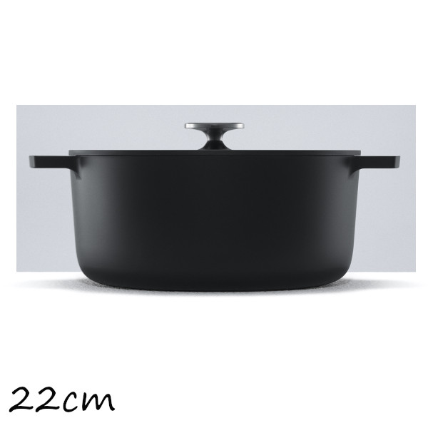 リンナイ レジェロ 無水調理鍋 22cm RBO-MN22A(MB) [ブラック] (鍋