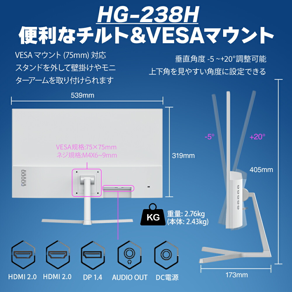 楽天市場】【最大4,609円値下げ＋LINEクーポン】モニター 白 21.5